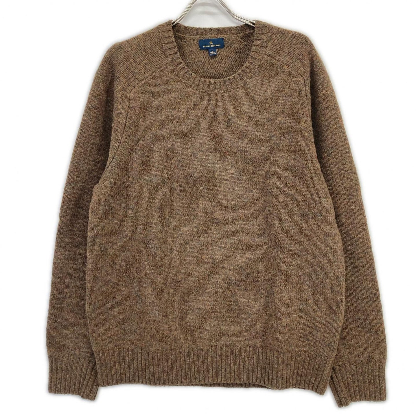 BrooksBrothers ブルックスブラザーズ 100220036 24年 ブラウン ウール メランジ クルーネックセーター トップス