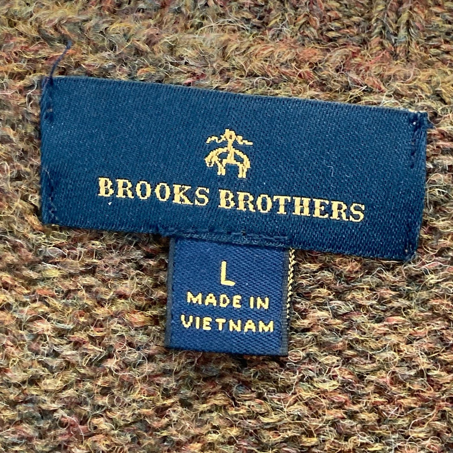 BrooksBrothers ブルックスブラザーズ 100220036 24年 ブラウン ウール メランジ クルーネックセーター トップス