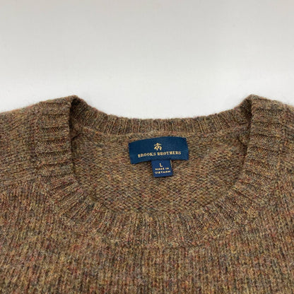 BrooksBrothers ブルックスブラザーズ 100220036 24年 ブラウン ウール メランジ クルーネックセーター トップス