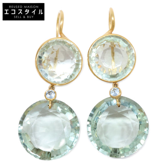 Marie-Helene de Taillac 美品 Incandescence 绿石英x海蓝宝石耳钩耳环