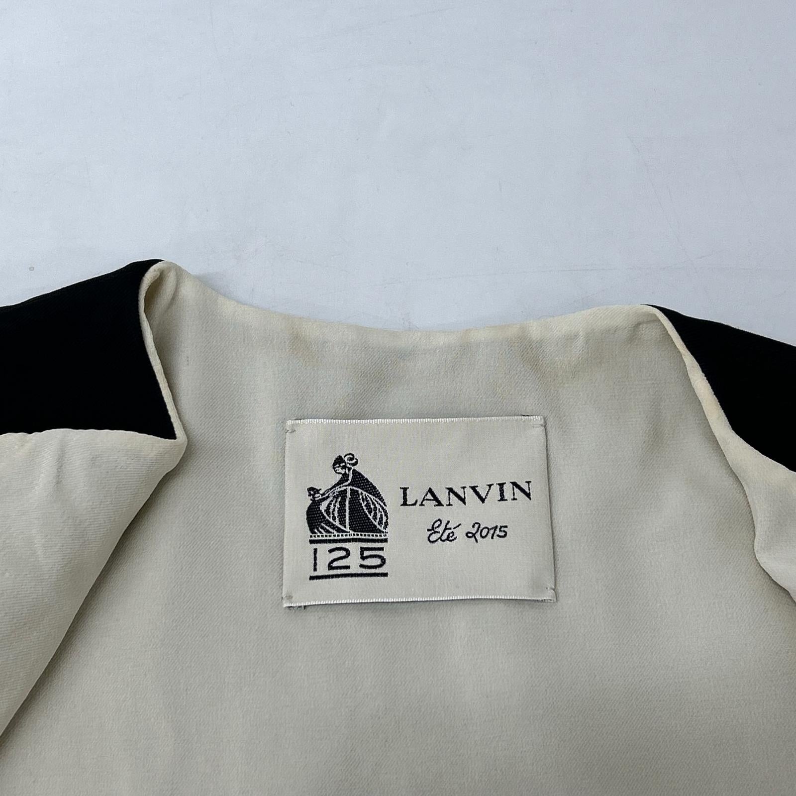 LANVIN 浪凡 RW JA7021 2555 P15 黑色 蝴蝶结 无领夹克