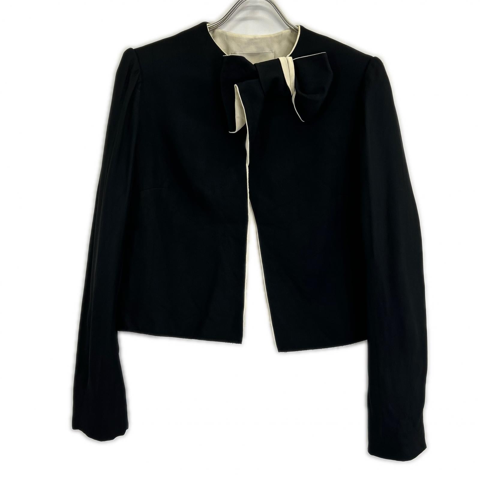 LANVIN 浪凡 RW JA7021 2555 P15 黑色 蝴蝶结 无领夹克