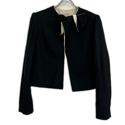 LANVIN 浪凡 RW JA7021 2555 P15 黑色 蝴蝶结 无领夹克