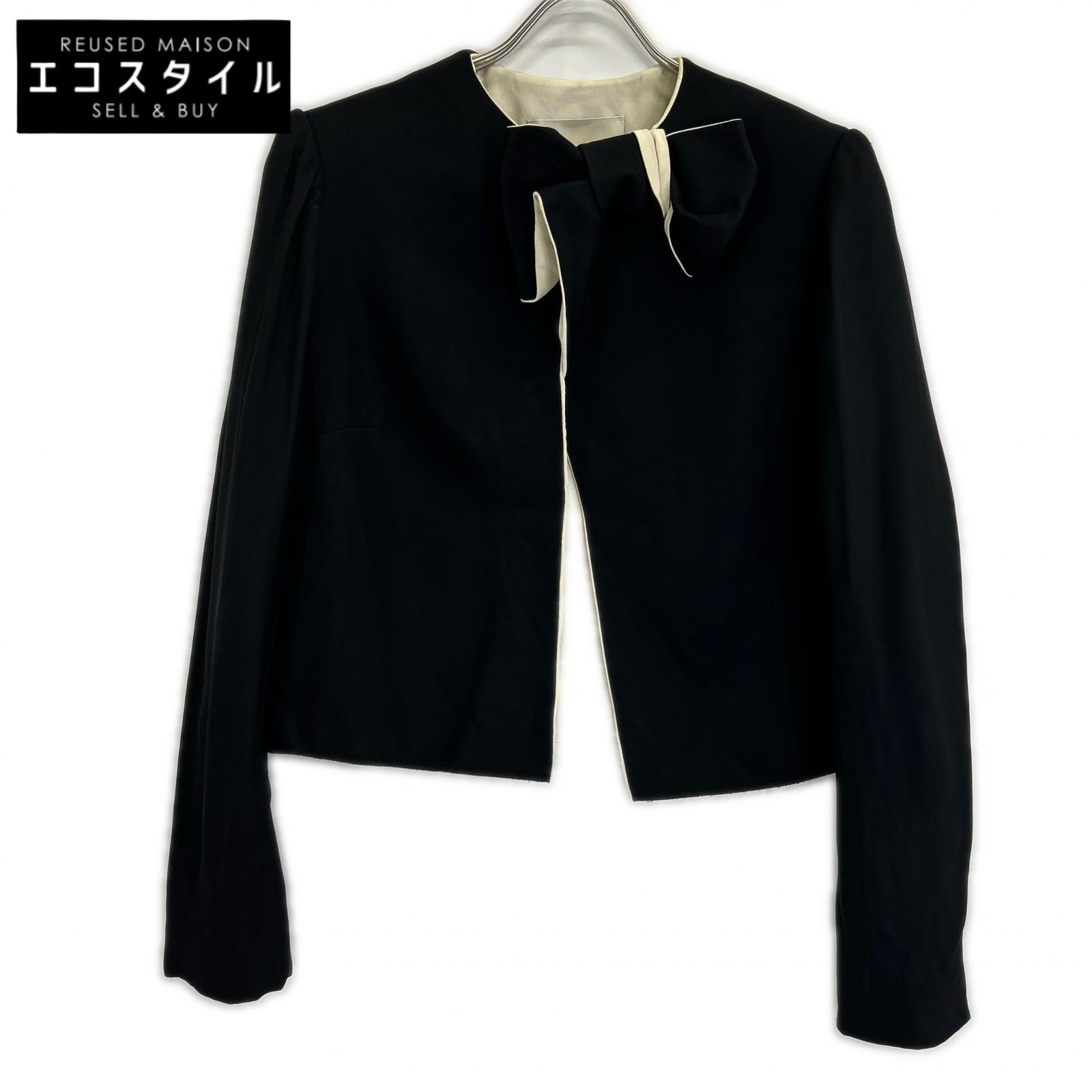 LANVIN 浪凡 RW JA7021 2555 P15 黑色 蝴蝶结 无领夹克