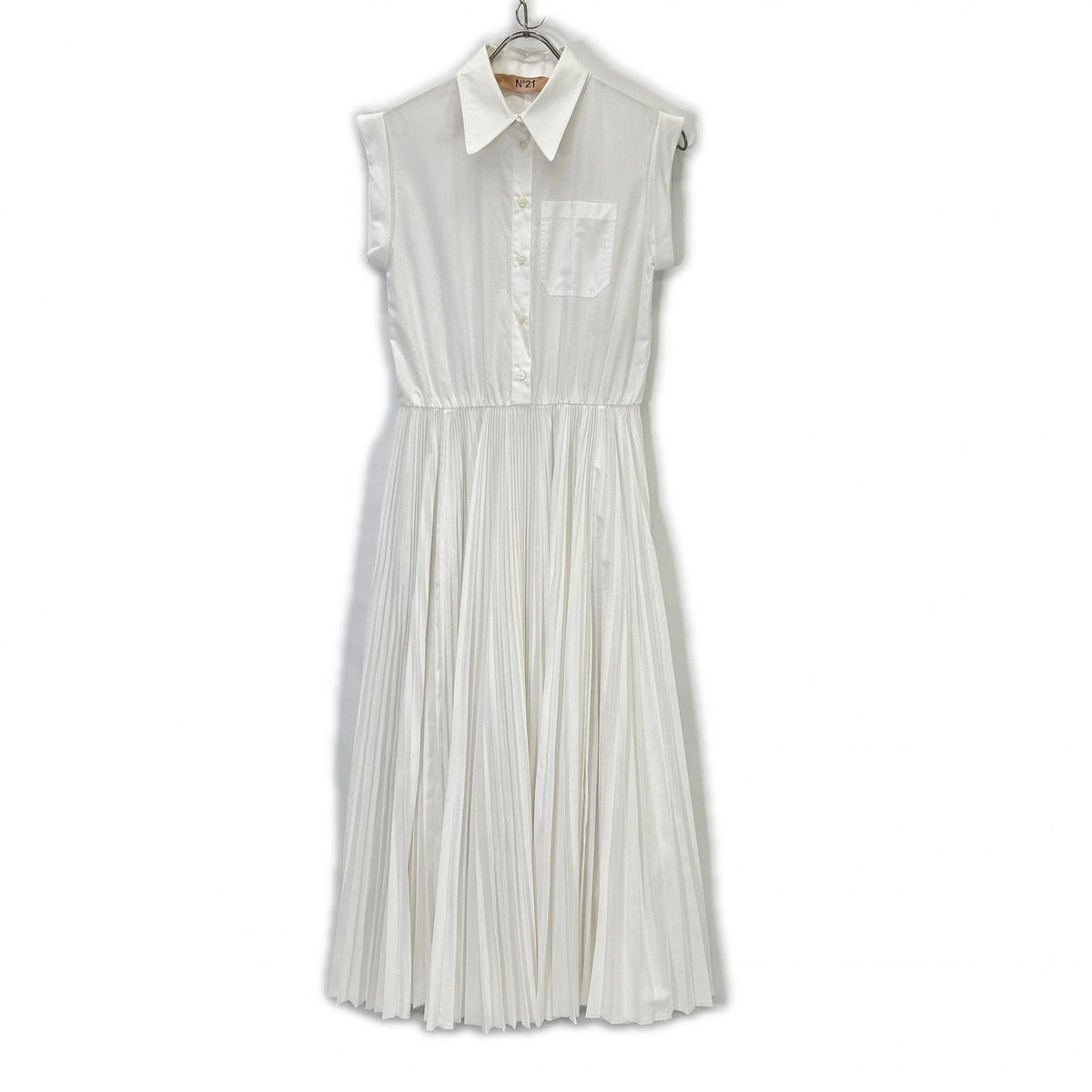 【SALE】 N゜21 24A-H031-0157 white cap shirt dress one-piece