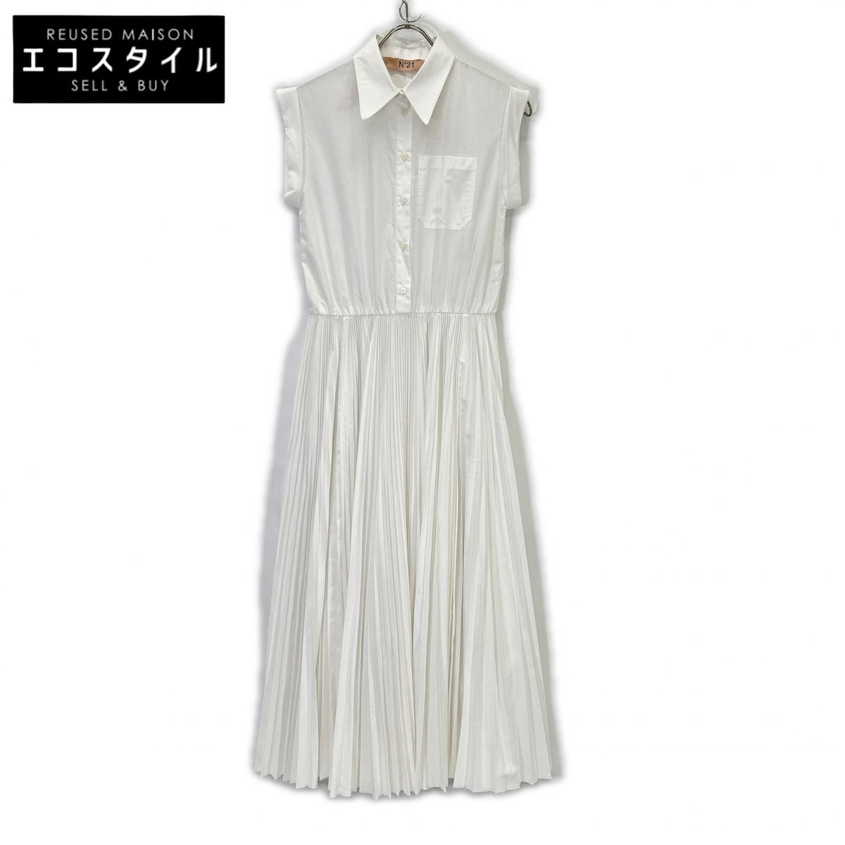 【SALE】 N゜21 24A-H031-0157 white cap shirt dress one-piece