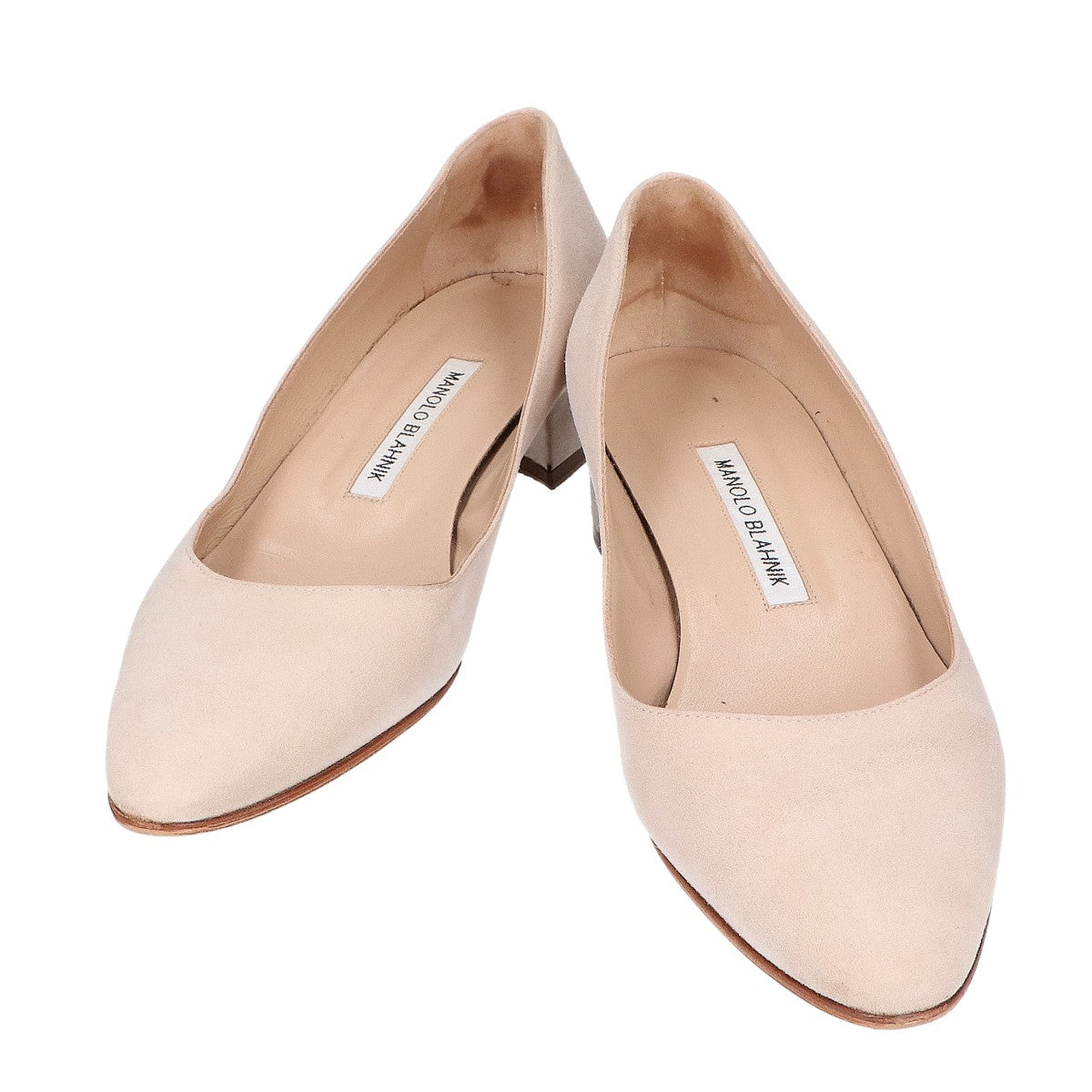 MANOLO BLAHNIK LISTONY Suede Chunky Heel Pumps Shoes
