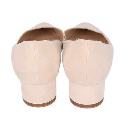 MANOLO BLAHNIK LISTONY Suede Chunky Heel Pumps Shoes