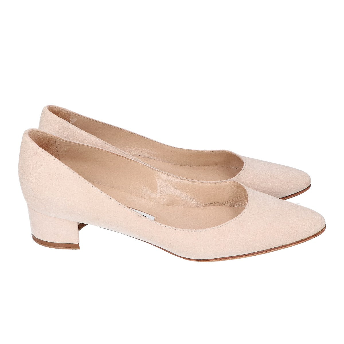MANOLO BLAHNIK LISTONY Suede Chunky Heel Pumps Shoes