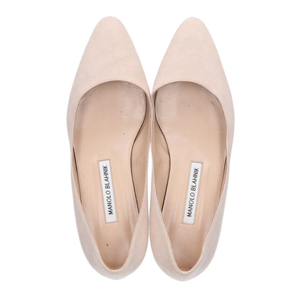MANOLO BLAHNIK LISTONY Suede Chunky Heel Pumps Shoes