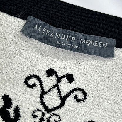 ALEXANDER McQUEEN アレキサンダーマックイーン 461072 ブラック フラワー エンブロイダリー ニットカーカーディガン トップス