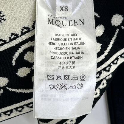 ALEXANDER McQUEEN アレキサンダーマックイーン 461072 ブラック フラワー エンブロイダリー ニットカーカーディガン トップス