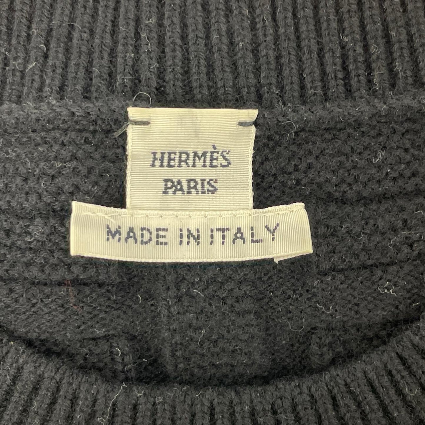 HERMES エルメス 2H2630DA ブラック ウール ラウンジウェアヴォヤージュ ニット トップス