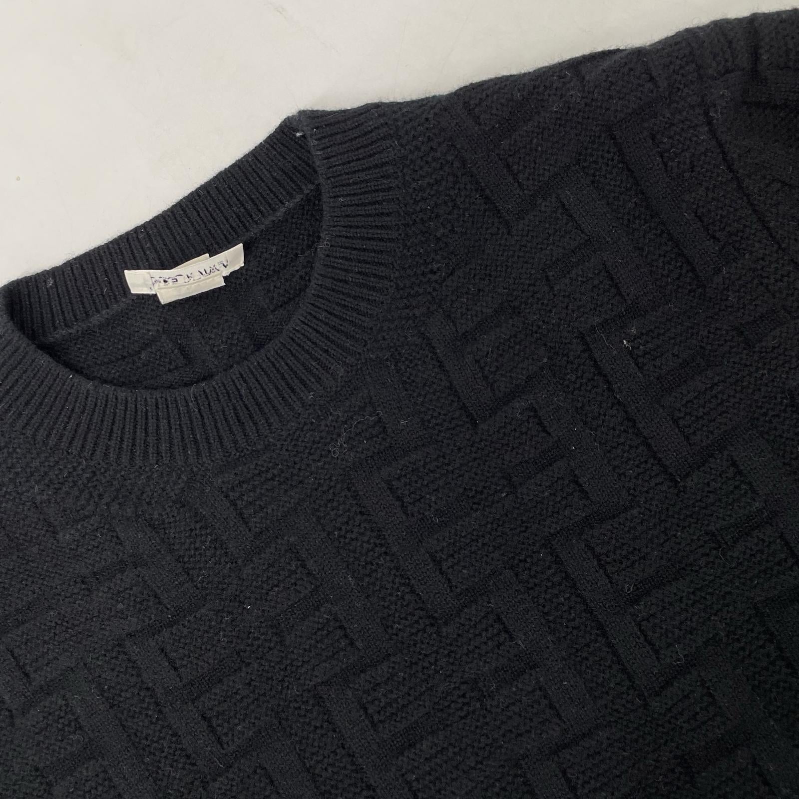HERMES エルメス 2H2630DA ブラック ウール ラウンジウェアヴォヤージュ ニット トップス
