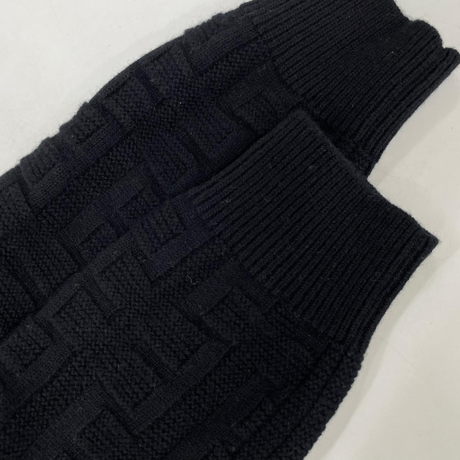 HERMES エルメス 2H2630DA ブラック ウール ラウンジウェアヴォヤージュ ニット トップス