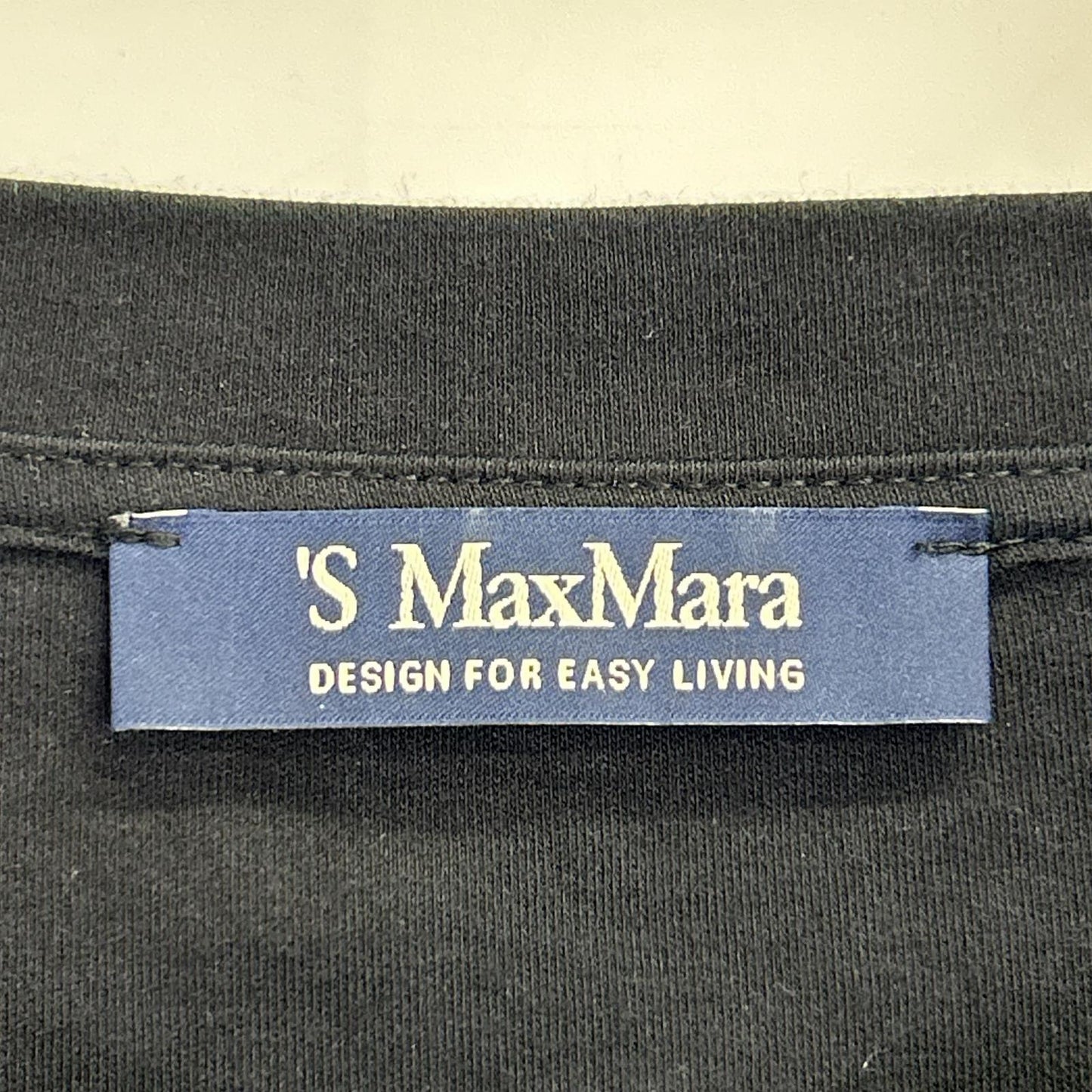 S MaxMara エスマックスマーラ 2519971011 25SS ブラック THE Cube ロゴ プリントTシャツ トップス
