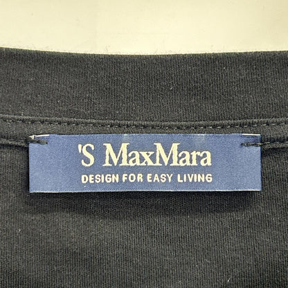 S MaxMara エスマックスマーラ 2519971011 25SS ブラック THE Cube ロゴ プリントTシャツ トップス