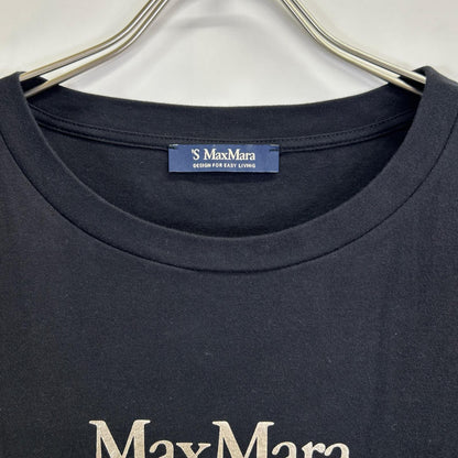S MaxMara エスマックスマーラ 2519971011 25SS ブラック THE Cube ロゴ プリントTシャツ トップス
