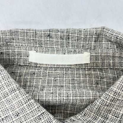 E253T087 灰色 棉麻 格纹衬衫 上衣 M 女士