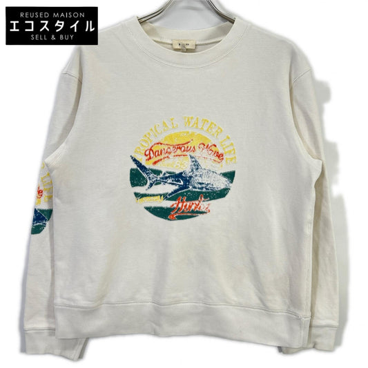 BLAMINK 7912-299-0027 White Tropical Design Sweatshirt Top