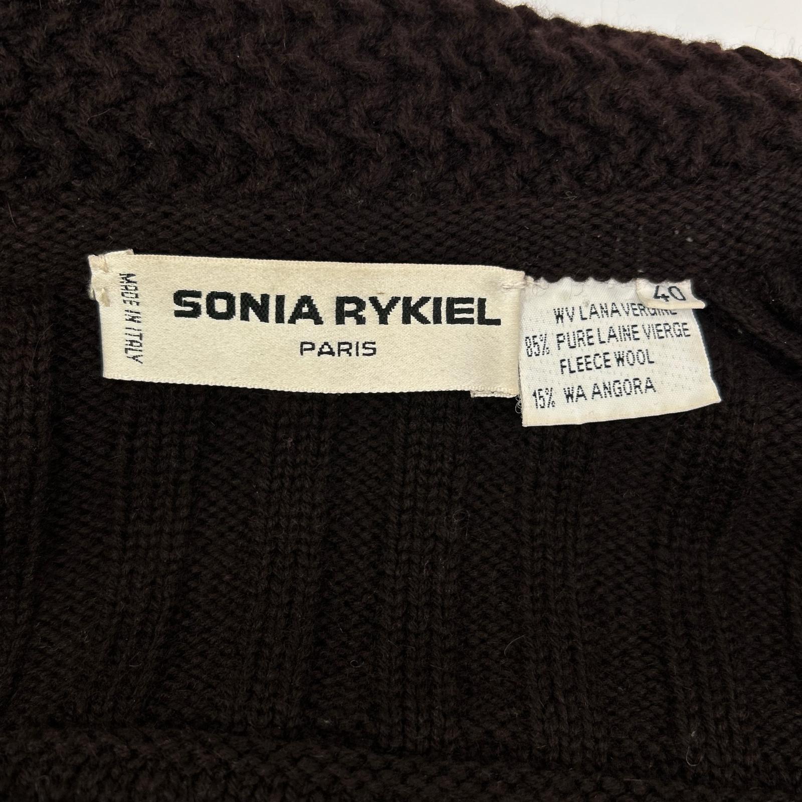 SONIA RYKIEL ソニアリキエル ブラウン ラナ アンゴラウール ローゲージニットジャケット コート コート