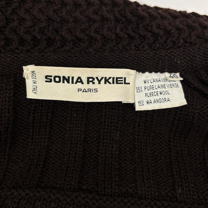 SONIA RYKIEL ソニアリキエル ブラウン ラナ アンゴラウール ローゲージニットジャケット コート コート