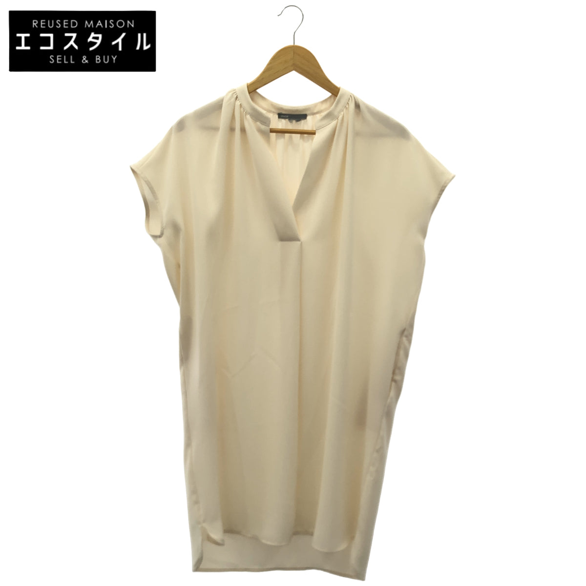 【SALE】 VINCE ヴィンス アイボリー V268150357 ノースリーブ Vネック ブラウスワンピース ワンピース