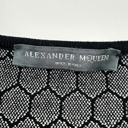 Alexander McQueen 亚历山大·麦昆 321142 Q1VNW 黑色蜂窝无袖连衣裙