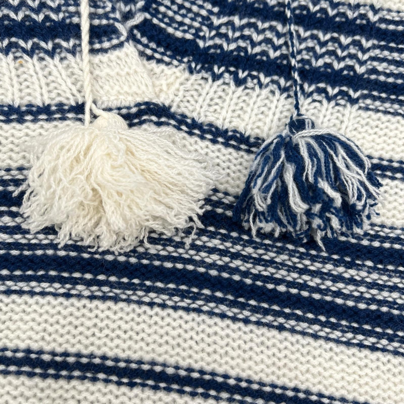 Christian Dior クリスチャンディオール ホワイト×ネイビー 914S63AM015 BEE カシミヤ ボーダー ニット トップス