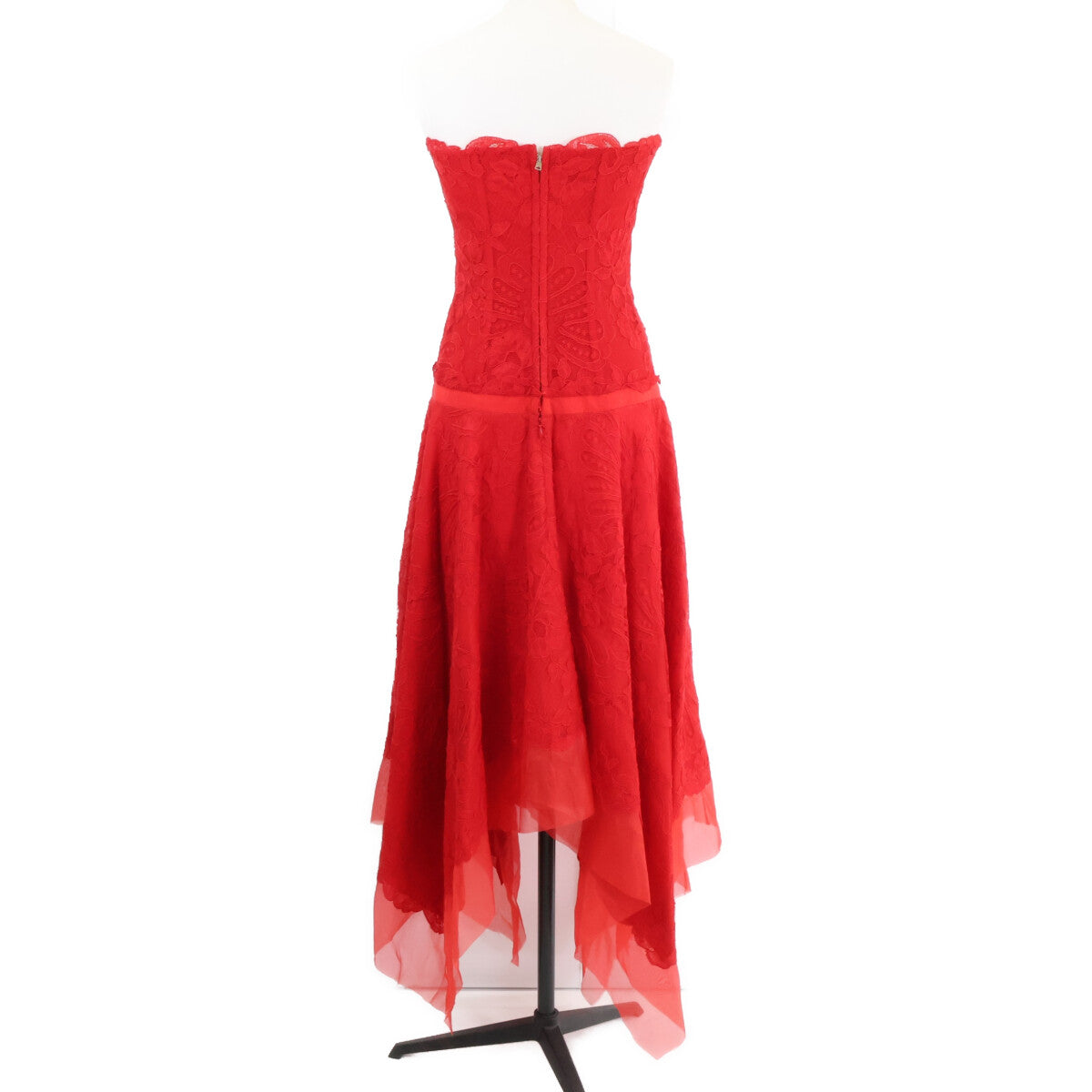 Alexander McQueen 亚历山大·麦昆 【国内正品】506681 QKA15 抹胸蕾丝不对称连衣裙