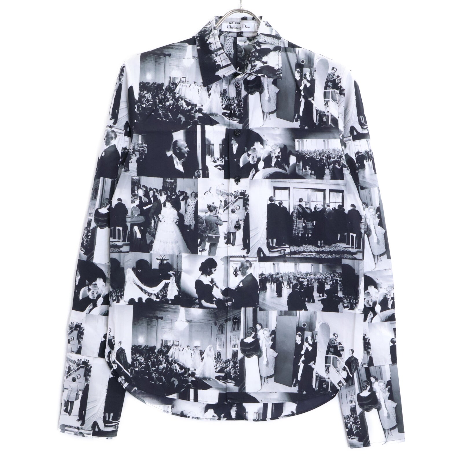 Christian Dior クリスチャンディオール 【美品/国内正規/25年製】511B28A3A14 ムッシュディオールパッチワークモチーフ 長袖シャツ トップス