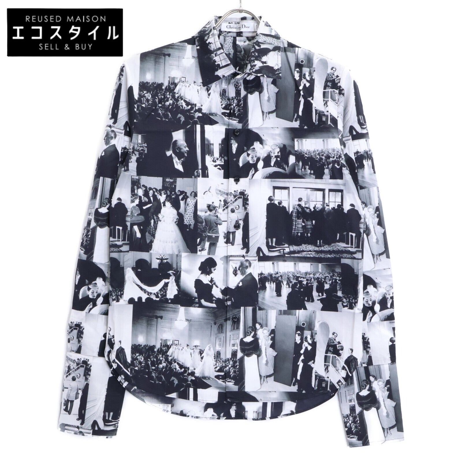 Christian Dior クリスチャンディオール 【美品/国内正規/25年製】511B28A3A14 ムッシュディオールパッチワークモチーフ 長袖シャツ トップス