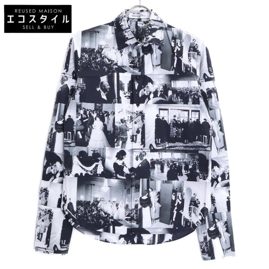 Christian Dior クリスチャンディオール 【美品/国内正規/25年製】511B28A3A14 ムッシュディオールパッチワークモチーフ 長袖シャツ トップス