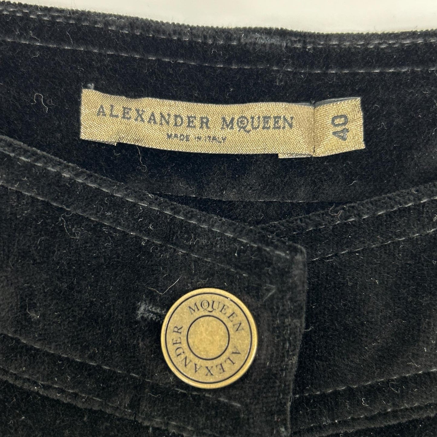 Alexander McQueen アレキサンダーマックイーン ブラック 08年 205388 コットン ベロア パンツ ボトムス