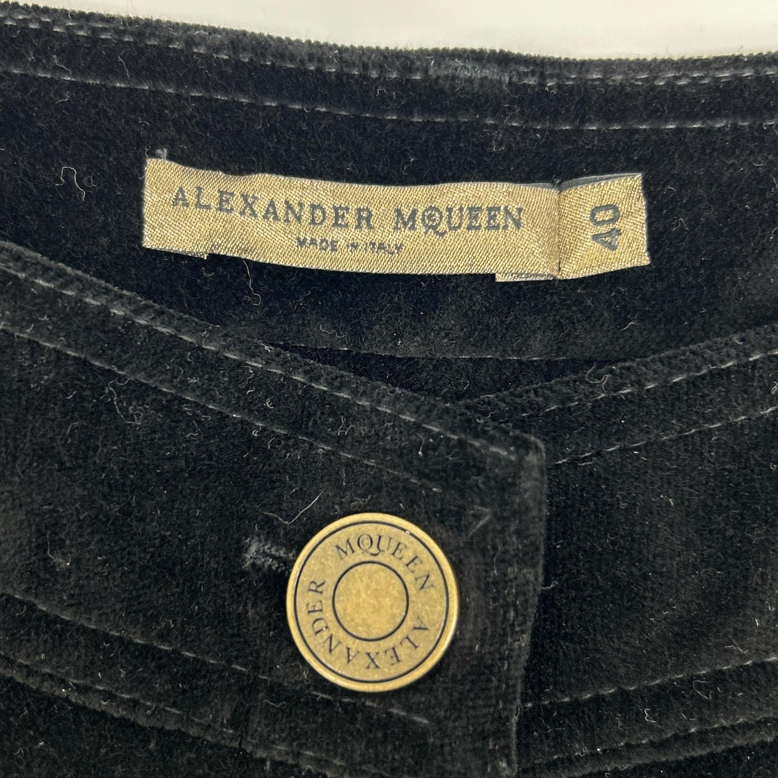 Alexander McQueen アレキサンダーマックイーン ブラック 08年 205388 コットン ベロア パンツ ボトムス
