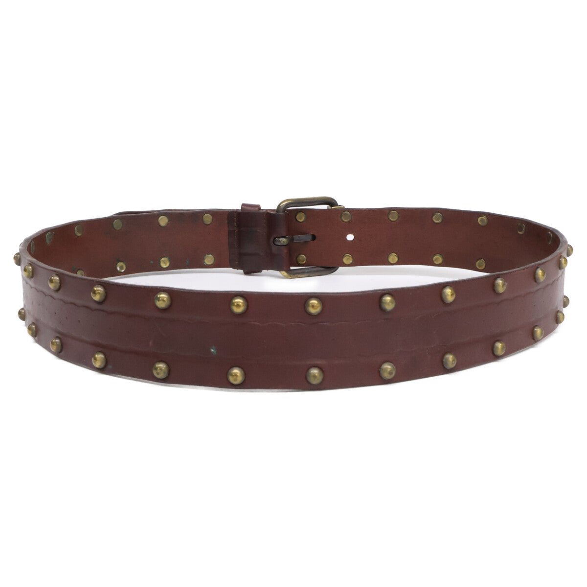 DOLCE&GABBANA ドルチェアンドガッバーナ ヴィンテージ加工 スタッズ レザー ベルト