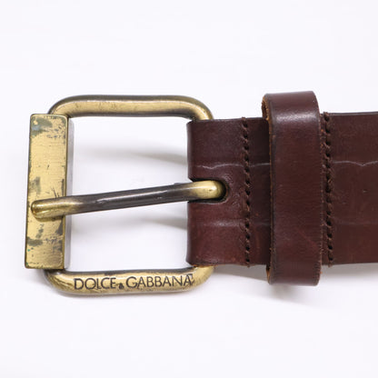 DOLCE&GABBANA ドルチェアンドガッバーナ ヴィンテージ加工 スタッズ レザー ベルト