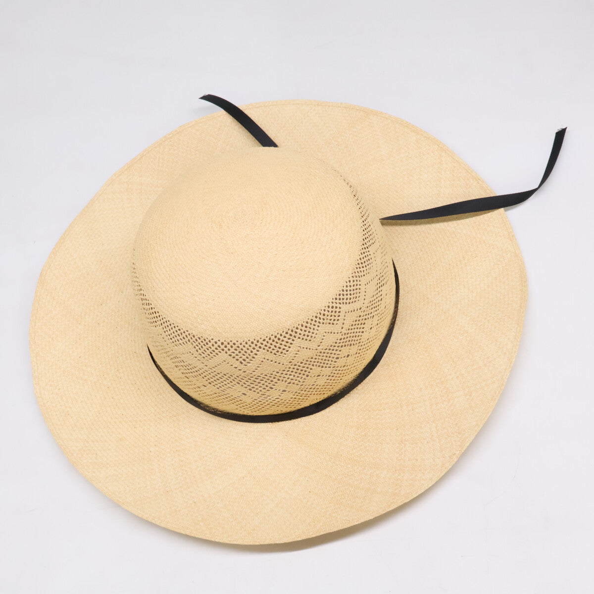 【SALE】 NEWT ニュート 【美品】リボン パナマハット 帽子