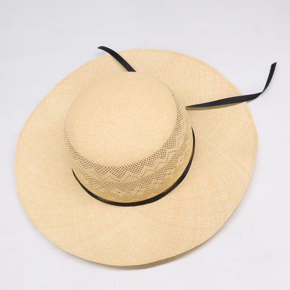 【SALE】 NEWT ニュート 【美品】リボン パナマハット 帽子