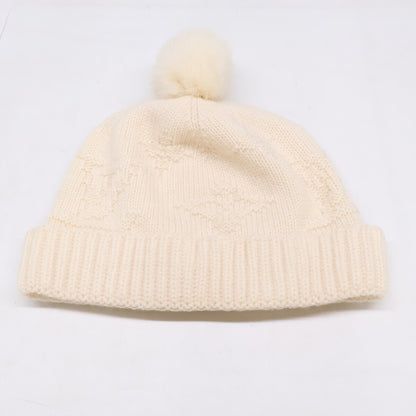 LOUIS VUITTON 401910 logo mink fur cashmere knit hat
