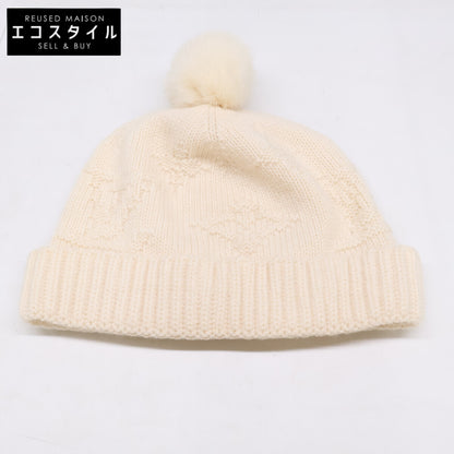 LOUIS VUITTON 401910 logo mink fur cashmere knit hat