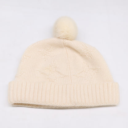 LOUIS VUITTON 401910 logo mink fur cashmere knit hat