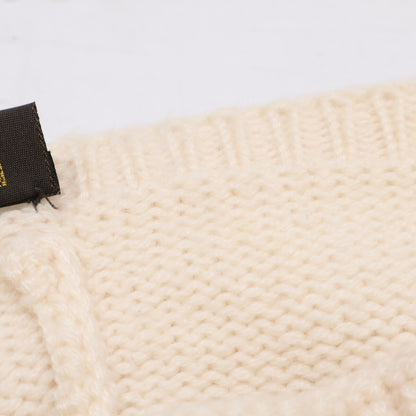 LOUIS VUITTON 401910 logo mink fur cashmere knit hat