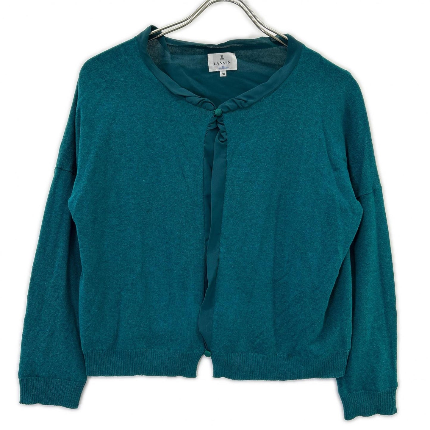 LANVIN en Bleu ランバンオンブルー 3336827 グリーン レーヨンコットン ニット カーディガン トップス