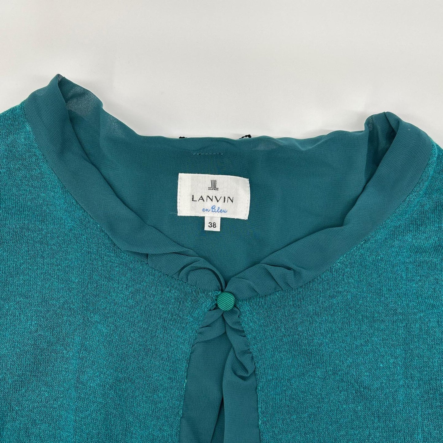 LANVIN en Bleu ランバンオンブルー 3336827 グリーン レーヨンコットン ニット カーディガン トップス