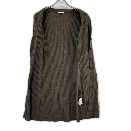 CHLOE クロエ 8AT534-8A530 ブラウン カシミヤ Vネック 長袖 リブニット ロングカーディガン トップス