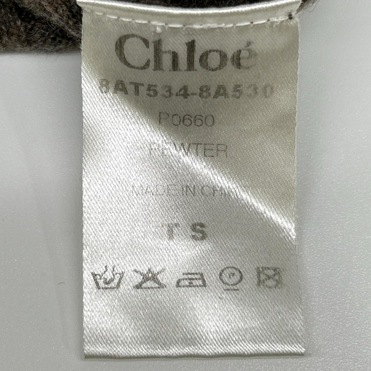 Chloe クロエ 8AT534-8A530 ブラウン カシミヤ Vネック 長袖 リブニット ロングカーディガン トップス