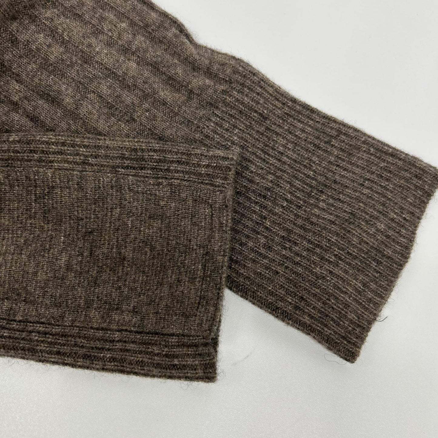 Chloe クロエ 8AT534-8A530 ブラウン カシミヤ Vネック 長袖 リブニット ロングカーディガン トップス