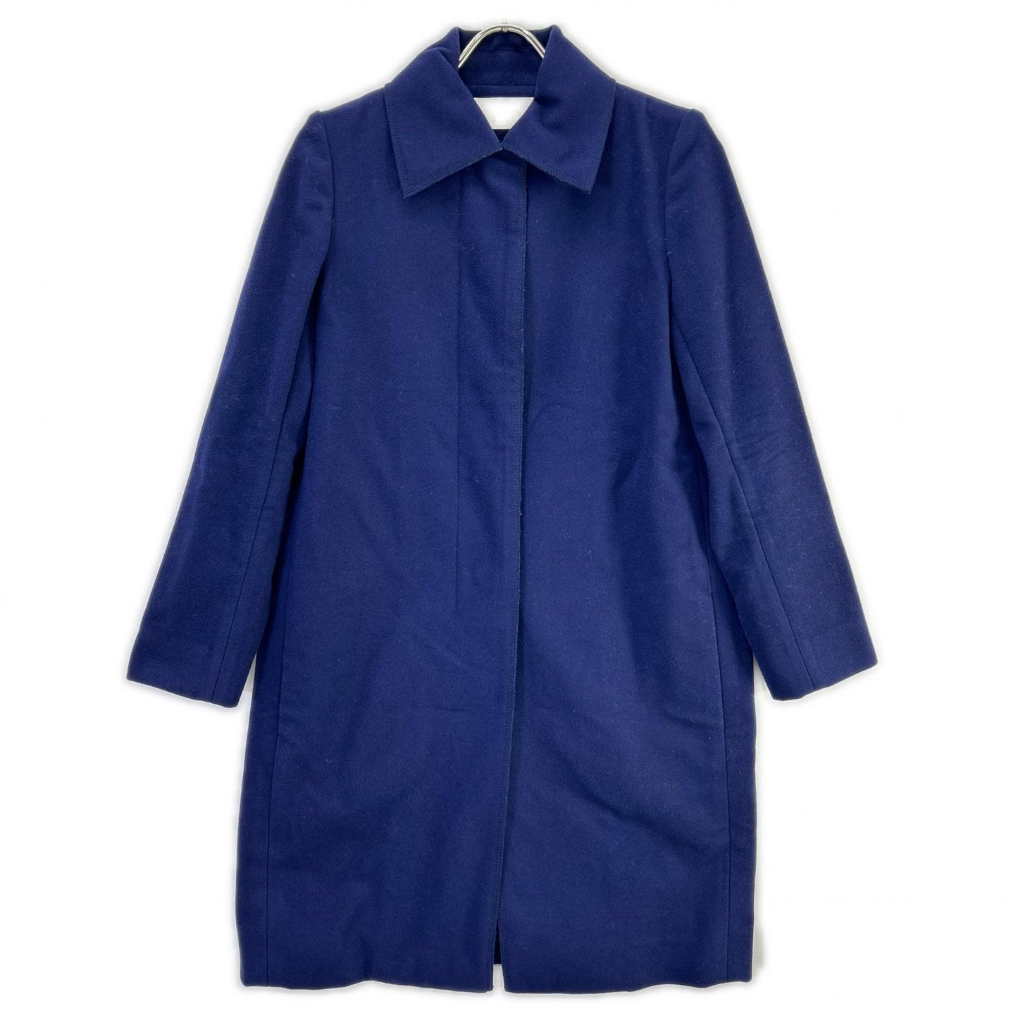 Chloe クロエ 11AMA29-11A061 ネイビー ウール ステンカラー 比翼 ロングコート コート