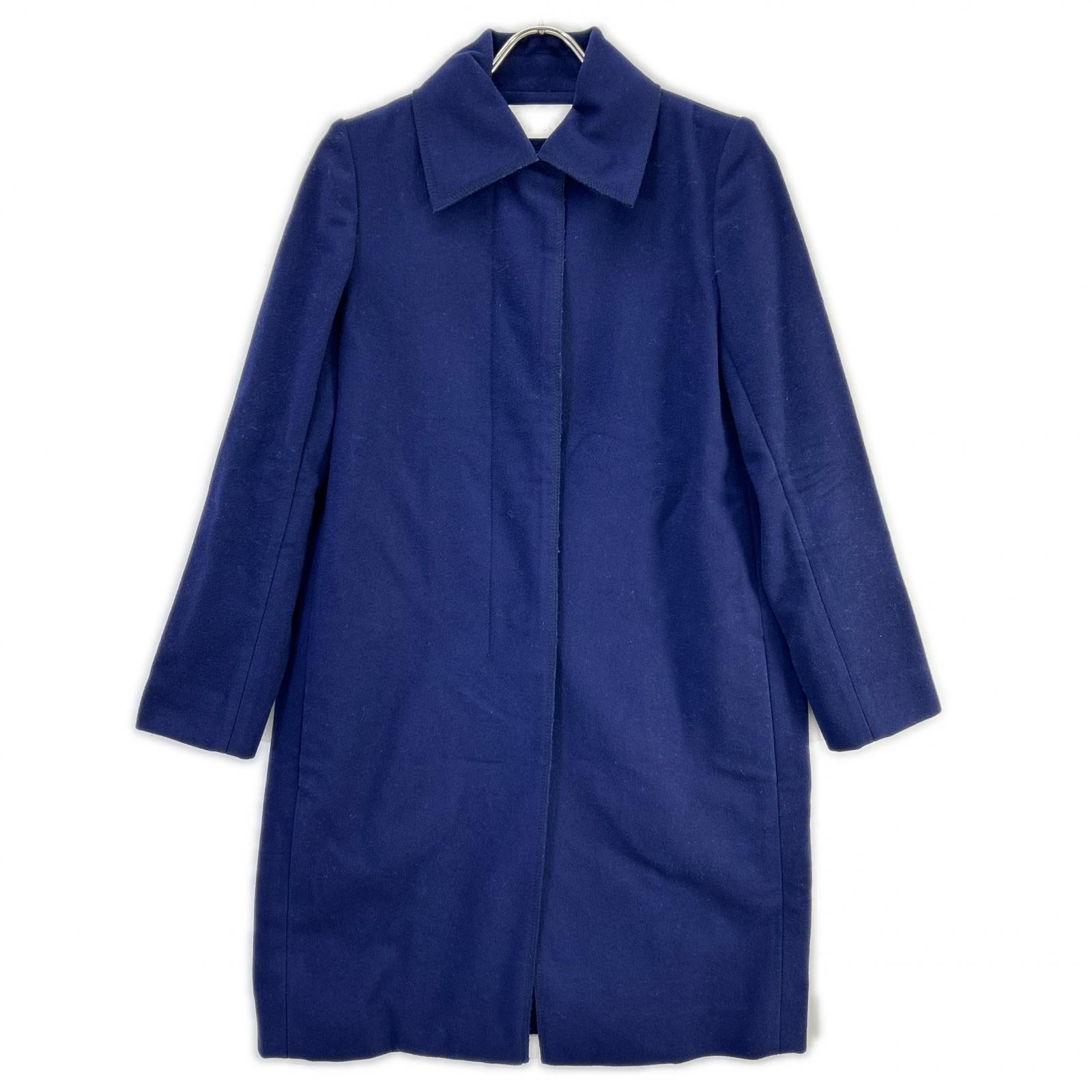 Chloe クロエ 11AMA29-11A061 ネイビー ウール ステンカラー 比翼 ロングコート コート